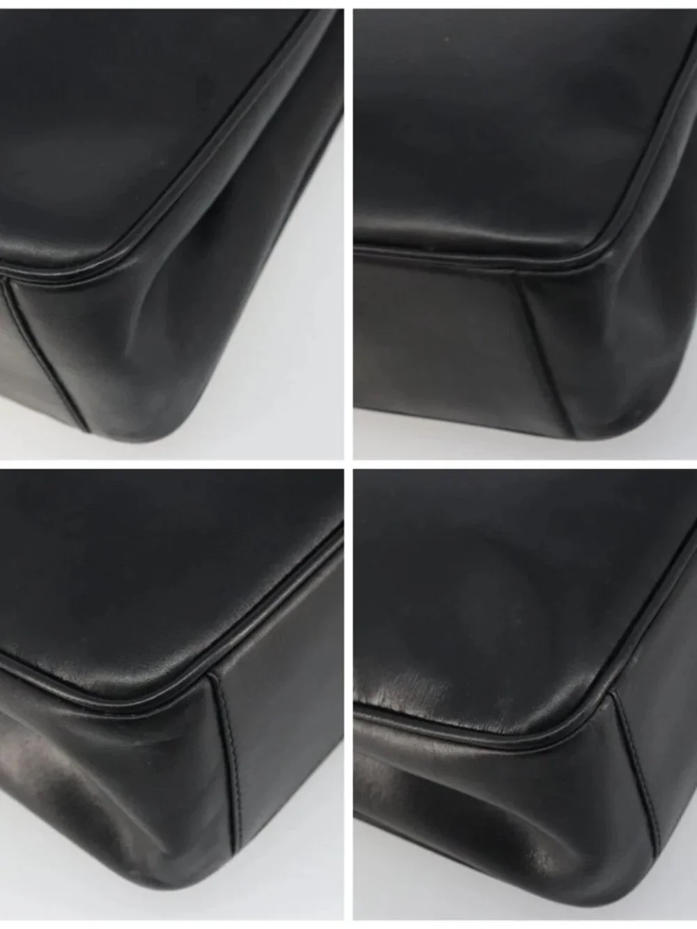 GUCCI Shoulder Bag Leather Black Gold 001 46 1641 Auth 173331